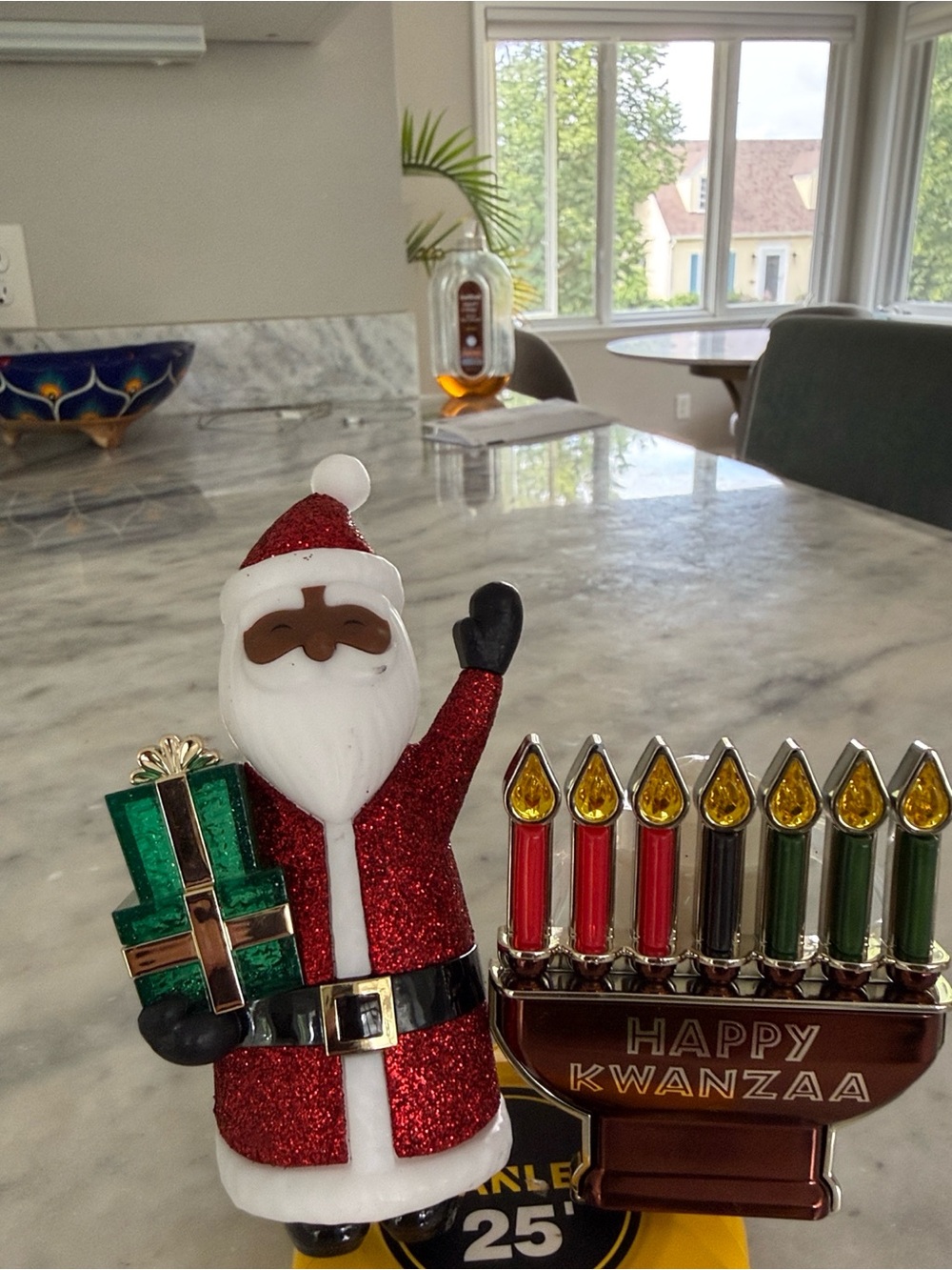 Bath & Body Works Red & Green Santa with Kwanzaa Kinara Holiday Wallflowers
